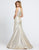 Mac Duggal Evening - 66975D Asymmetric Fitted Long Trumpet Gown In Gold and Silver