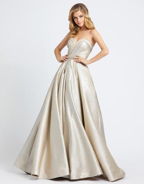 Mac Duggal Evening - 66978D Strapless Sweetheart Neckline Trumpet Gown In Gold and Silver