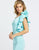 Ieena Duggal - 66998I Knee Length Ruffled Sleeve Asymmetrical Dress In Blue