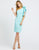 Ieena Duggal - 66998I Knee Length Ruffled Sleeve Asymmetrical Dress In Blue