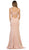 May Queen - MQ1560 Sleeveless Strappy Back Satin Evening Gown In Pink