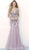 Jovani - 67019 Embellished V-Neck Fitted Trumpet Gown In Pink