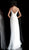 Jovani - Floral Appliqued Sheath Evening Dress 67033 In White and Pink