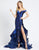 Mac Duggal Evening - 67068D Off Shoulder Tiered Ruffle Long Gown In Blue
