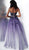 Jovani - 67108 Floral Appliqued Strapless Sweetheart Ballgown In Purple