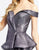 Mac Duggal Evening - 67137D Shiny Off-Shoulder Ruffled Sheath Dress In Black and Silver