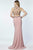 Alyce Paris Two Piece Halter Jersey Gown 6713 in Pink