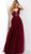 Jovani - Embellished V-neck Tulle Ballgown 67203 In Red