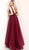 Jovani - Embellished V-neck Tulle Ballgown 67203 In Red