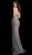Jovani - Beaded Halter Trumpet Evening Dress 67241 - 1 pc Smoke In Size 14 Available