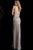 Jovani - Crystal Embellished V-Neck Sheath Gown 67280 In Silver and Neutral
