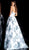 Jovani - 67298 Floral Print Halter A-Line Evening Gown In White