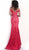Jovani - 67304 Lace Plunging Off-Shoulder Trumpet Dress With Train In Red