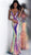 Jovani - Sequined Plunging V-Neck Evening Dress 67318 In Multi-Color