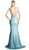 Sleeveless Shimmer Plunging V-neck Sheath Dress