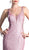 Cinderella Divine - Sleeveless Shimmer Plunging V-neck Sheath Dress