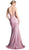 Cinderella Divine - Sleeveless Shimmer Plunging V-neck Sheath Dress