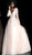 Jovani - 67393 Floral Appliqued Long Sleeves Ballgown In Pink