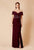 Daymor Couture - 673 Beaded Off-Shoulder Sheath Dress in Purple
