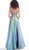 Jovani - 67419 Two Piece Plunging V-neck A-line Dress in Green