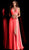Jovani - 67472 Two Piece Ruched Halter V-neck A-line Dress In Orange