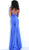 Jovani - 67473 Plunging Halter Empire Waist Prom Dress in Blue