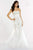 Alyce Paris - Ornate Strapless Gown in White and Silver