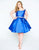Mac Duggal - 67605F Vibrant Satin Beaded Waist Cocktail Dress in Blue
