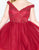 Mac Duggal - 67608F Embroidered Lace Off-Shoulder Tulle A-line Dress in Red
