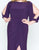 Mac Duggal - 67609F Bead Embroidered Bateau Sheath Dress With Train in Purple