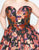Mac Duggal - 67611F Floral Printed Sweetheart A-line Dress in Black and Gold
