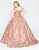 Mac Duggal - 67613F Floral Printed Off-Shoulder Ballgown With Train in Pink and Gold