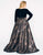 Mac Duggal - 67614F Velvet Long Sleeve Sequined Ballgown in Black and Neutral