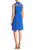 Anne Klein - 10642298 High Neck Lace Pleated Dress in Blue