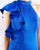 Mac Duggal Cocktail - 67619N High Halter Fitted Dress With Ruffle Wrap In Blue