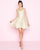 Mac Duggal - 67628N Bedazzled Scoop A-line Cocktail Dress in Gold