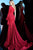 Jovani - 67644 One Shoulder Long Sleeve Glitter Evening Dress In Red