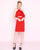 Mac Duggal - 67646N Multi-Ruffled Halter Neck Knee-Length Dress Set in Red