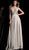 Jovani - 67648 Glittering Deep V-neck A-line Dress In Nude
