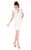 Mac Duggal Cocktail - 67650N Ruffled Cap Sleeve V-neck Fitted Dress in White