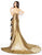 Mac Duggal - Metallic Strapless Ruffled Trumpet Dress 67662D In Gold