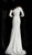 Jovani - 67662 Quarter Length Sleeve Bateau Trumpet Dress in White