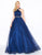 Mac Duggal - 67663R Polka Dot Tulle Halter Style Evening Gown in Blue
