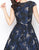 Mac Duggal - 67669R Beaded and Printed Bateau Ballgown in Blue and Multi-Color