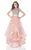 Terani Couture - 1611P1366A Two-Piece Diamonds Ruffled Evening Dress In Pink and Neutral