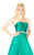 Mac Duggal Flash - 67687L Embellished Belt Strapless Satin Prom Gown in Green