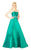 Mac Duggal Flash - 67687L Embellished Belt Strapless Satin Prom Gown in Green