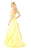 Mac Duggal Flash - 67687L Embellished Belt Strapless Satin Prom Gown i  Yellow