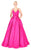 Mac Duggal Ballgowns - 67691H Sleeveless Ruched Waist V Neck Ballgown in Pink