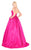 Mac Duggal Ballgowns - 67691H Sleeveless Ruched Waist V Neck Ballgown in Pink